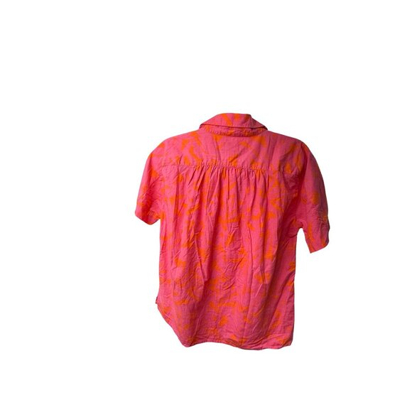 French Connection Womens Bia Alania Shirt Mandarin Orange Pink Size L - Picture 4 of 10